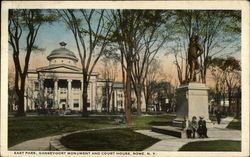 East Park, Gansevoort Monument and Court House Rome, NY Postcard Postcard