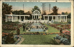 Sunken Gardens at Lakeside Park Fort Wayne, IN Postcard Postcard