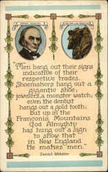 Daniel Webster and the Old Man of the Mountains Poems & Poets Postcard Postcard