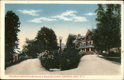 Traudeau Sanitarium: Drive and Main Building Saranac, NY Postcard Postcard