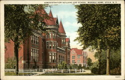 Administration Building and School, Masonic Home Utica, NY Postcard Postcard