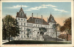 State Capitol, Main Entrance from Grounds Postcard