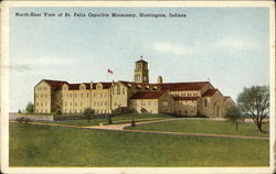 North-East view of St. Felix Capuchin Monastery Huntington, IN Postcard Postcard