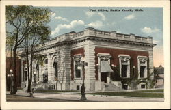 Post Office Battle Creek, MI Postcard Postcard