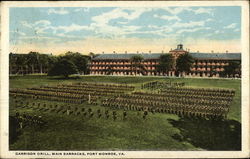 Garrison Drill, Main Barracks Postcard