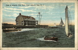 View of Atlantic City Yacht Club Postcard