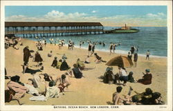 Bathing, Ocean Beach New London, CT Postcard Postcard