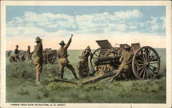 Three Inch Gun in Action, US Army Postcard