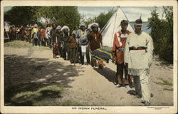 An Indian Funeral Native Americana Postcard Postcard