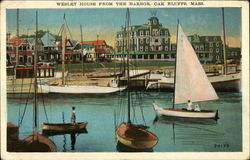 Wesley House from the Harbor Oak Bluffs, MA Postcard Postcard