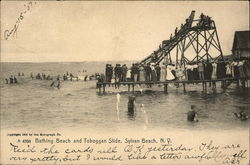 Bathing Beach and Toboggan Slide Postcard