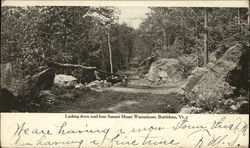 Looking down road from Summit Mount Wantastiquet Postcard