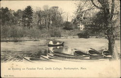 Boating on Paradise Pond, Smith College Northampton, MA Postcard Postcard