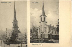 Presbyterian Church & M.E. Church Blairstown, NJ Postcard Postcard