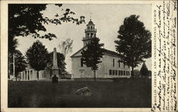 Library and Congregational Church Hollis, NH Postcard Postcard