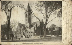 First Baptist Church Springfield, MA Postcard Postcard