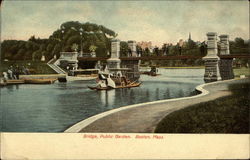 Bridge, Public Garden Postcard