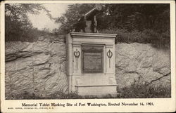 Memorial Tablet Marking Site of Fort Washington, Erected November 16, 1901 Maryland Postcard Postcard