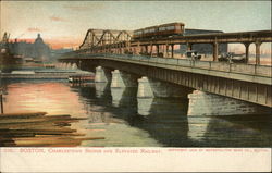 Charlestown Bridge and Elevated Railway Postcard