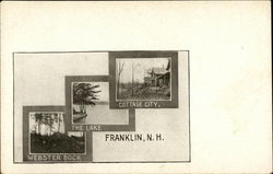 Webster Rock, The Lake, Cottage City Franklin, NH Postcard Postcard