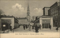 Park Street Entrance to Subway Postcard