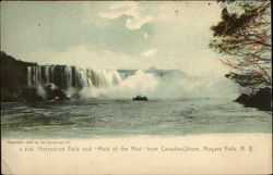 Horseshoe Falls and "Maid of the Mist" from Canadian Shore Postcard