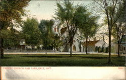 Trinity Church and Park Galt, ON Canada Ontario Postcard Postcard