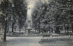 The Fountain, Grand Circus Park Postcard