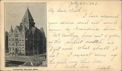 Syracuse Savings Bank New York Postcard Postcard