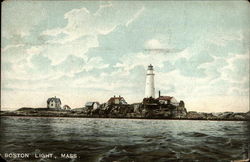 View of Lighthouse & Buildings Postcard