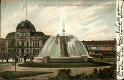 City Hall and Bajnotti Memorial Fountain Providence, RI Postcard Postcard