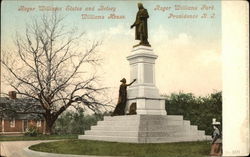 Roger Williams Statue and Betsy, Roger Williams Park, Williams House Postcard