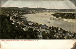 Ohio River from Eden Park Postcard