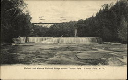 Mohaw and Malone Bridge across Trenton Falls New York Postcard Postcard