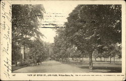 View of River St., and Park Wilkes-Barre, PA Postcard Postcard