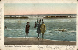 Surf Scene Salisbury Beach, MA Postcard Postcard