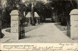 Entrance to Lakewood Cemetery Fort Wayne, IN Postcard Postcard