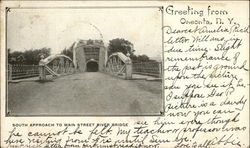 South Approach to Main Street River Bridge Oneonta, NY Postcard Postcard