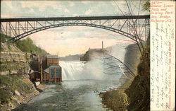 Genesee Lower Falls and Driving Park Ave. Bridge Postcard