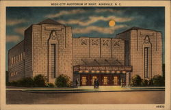 City Auditorium at Night Asheville, NC Postcard Postcard