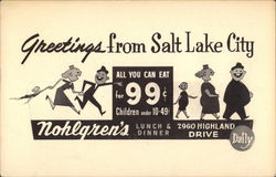 Greetings from Salt Lake City - Nohlgren's Utah Postcard Postcard