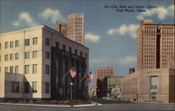 City Hall and Public Library Fort Worth, TX Postcard Postcard