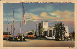 Hall of State and the Court of Honor: Texas Centennial Exposition Postcard