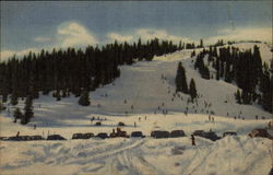 Skiers at the Summit of Berthoud Pass Postcard