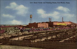 Stock Yards and Packing Plants Fort Worth, TX Postcard Postcard