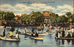 Waiting for the throwing of the cross, Spring Bayou, Epiphany Day Tarpon Springs, FL Postcard Postcard