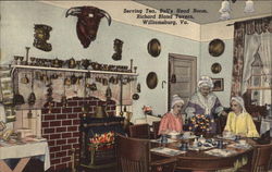 Serving Tea in the Bull's Head Room Williamsburg, VA Postcard Postcard