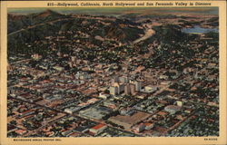 North Hollywood and San Fernando Valley in Distance Postcard