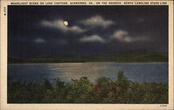 Moonlight Scene on Lake Catuge Hiawassee, GA Postcard Postcard