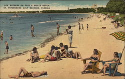 978 Bathers on Pass A Grille Beach St. Petersburg, FL Postcard Postcard